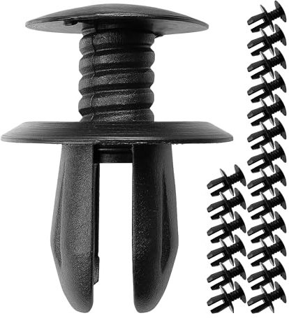 Auto Schrauben Spreiznieten, 20 Stück, Ø 10 mm Stift, Ø 18 mm Kopf, in Schwarz, aus Kunststoff, Türverkleidung Clips, KFZ Retainer Clip, Leiste Kunststoff Nieten, Zierleisten Plastikklips Vorne Hinten