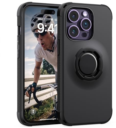 TUSITA Hülle Entworfen für Apple iPhone 14 Pro (6.1 Zoll) - Fahrradhalterung Handyhülle Twist Lock Schutzhülle - Partner für Outdoor-Liebhaber