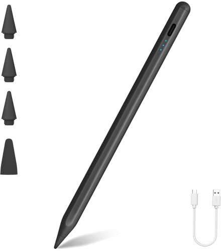 Pencil for iPad A16 11th/10th Generation, 2X Fast Charge Stylus Pen for iPad(2026-2018) 11th-6th, Air M2 M3 M4 11/13/5-3th, Pro M4 11/13/12.9, Mini A17 Pro/6/5th, Palm Rejection, Tilt Sensitivity