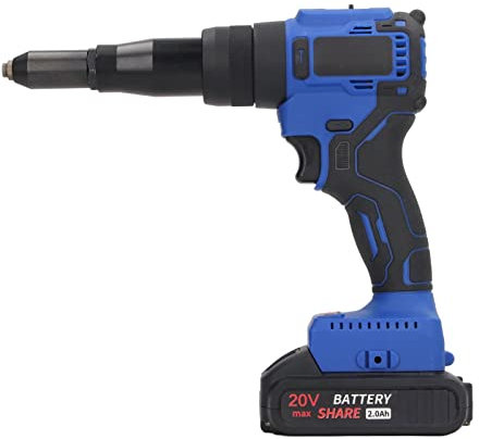 Kit de Pistola de Remache sin Escobillas, Remachadora Automática Manual, Herramienta de Remachado Eléctrico con Batería para Procesar Remaches Pop
