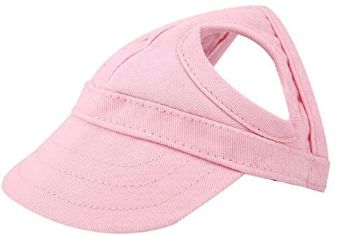 Verstellbare Hund Mütze Baseball Cap mit Ohrenlöchern, 2 Stk. | Sonnenhaube mit atmungsaktivem Mesh für heiße Tage, Weiches Baumwollfutter Sport Kappe für Hunde Katzen Sommer, Größe S