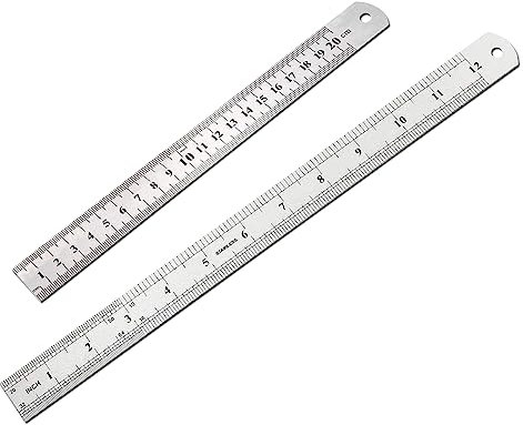 SYJINHUASY Metall-Lineal-Set, 20 x 30 cm, Stahllineal, bruchsicher, 20 x 30 cm Messlineal, für Studenten, Schule, Büro, Lehrlineal