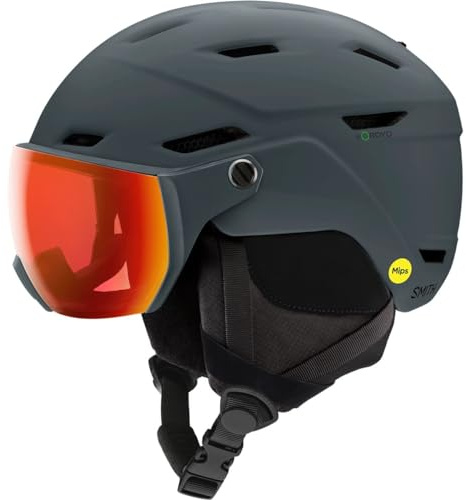 SMITH Unisex Survey MIPS Snow Sport Helmet - Matte Slate (ChromaPop Everyday Red Mirror) | Large