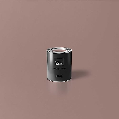 New Walls Premium Wandfarbe Braun, Taupe Liquid Luxury Dispersionsfarbe für Innenräume – 1 L