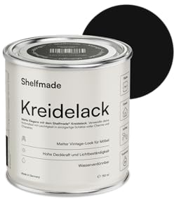 shelfmade Kreidefarbe schwarz - Mitternachtsschwarz - Holzfarbe DIY - Holz - Möbel matter Look - Holzlack matt