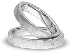Kolibri Rings Partnerringe Silber 925 Paarpreis, Eismatt, Schlicht, Ohne Steine, Massiv | Nickelfrei Trauringe, Eheringe | 100% Made in Germany - Inkl. Gratis Etui + Gravur + Ringschablone