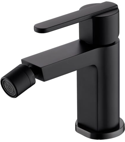 MICE - Robinet mitigeur en laiton pour bidet - Robinetterie WC - Robinetterie de bain de bide pour eau froide/chaude (noir mat) BDR001-2NG