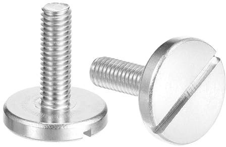 QUARKZMAN Viti a Testa Piatta Grandi Rotondo con Intaglio M6x20mm, 2pz Viti di Decorazione Scanalate in Acciaio Inossidabile 304