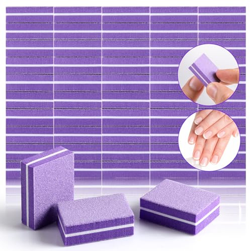 SAVILAND 150PCS Buffer für Nägel, Nagelpufferblöcke 80/100, Nagel Buffer Feilen Doppelseitige Buffer für Gelnägel & Acrylnägel, Nail Buffer Schleifblöcke Polierblöcke Nagelfeile Block, Waschbar (Lila)