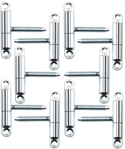 SOTECH 10 pièces paumelles de porte paumelle à visser 15 x 83 mm | avec tourillon M8 x 47 mm paumelle de rénovation paumelle à visser charnière pour portes intérieures à visser/percer (acier