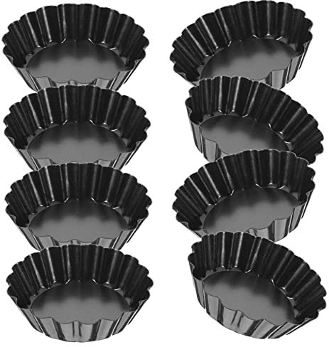 Amosfun 8St Eierkuchenschale küchenmaschiene kochgeschirr формы для выпечки bakery Cupcake-Pfanne Tortenformen backen pfannenwender Backformen kochende Tortenformen Kohlenstoffstahl Black