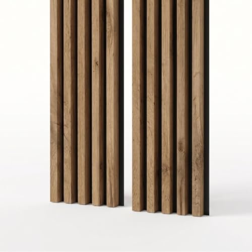MEBANO. Wandpaneele Holz 240 x 53 cm Wotan Eiche, Akustikpaneele auf schwarzem Filz schallabsorbierend, Lamellenwand aus MDF für Wand und Decke, einfache Montage