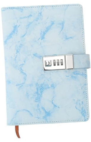 SEWACC Blue Marble Household Lock Diary Notebook Password Lock, Thickened Multi-function Writing Journal for Students, Secure Personal Diary for Notes and