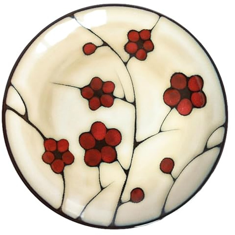 Amosfun Plato De Cerámica Para Comer Estilo Japonés Plato Para Servir Comida Apto Para Ensaladas Postres Carnes Y Pastas Fácil De Limpiar 8.46 X 8.46 X 0.98 Pulgadas