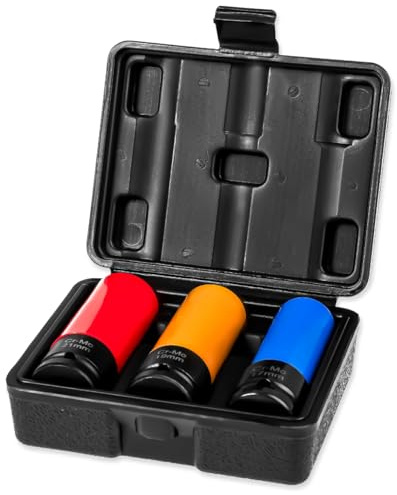 WALTER Schoneinsätze für Alufelgen, 17mm 19mm 21mm Nuss Set | Schlagschrauber Nüsse, Steckschlüsselsätze, 1/2 Zoll Steckschlüssel-Einsatz, Drehmoment- und Schlagschrauber