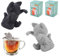 YFaith 2 Pièces Infuseur à Thé, Forme de Chat 3D, Amovible Filtre à Thé, Silicone Infuseur Thé Tasse, Noir et Gris, pour Théière, Tasse à Thé, Cadeau