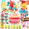 VBACALA 73 Piezas Accesorios de Plastilina Set, 4 en 1 Plastilina Infantil con Plastilina Heladero Hamburguesero Pastelero, Creaciones de Cocina con Herramienta de Modelado 24 latas de Plastilina
