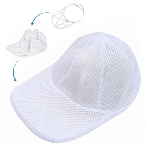 Cap Waschmaschinen Form für Baseballkappen, Zusammenklappbares Cap Washer, BaseballCap Schutzhalterung mit Waschrahmen für Waschmaschine & Geschirrspüler