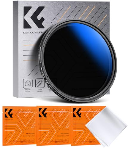 K&F CONCEPT Filtre 49mm ND2-400et Black Diffusion 1/4 2 en 1 et 3 Chiffon | Nano-revêtement,Verre optique japonais,Solide,Cadre CNC Antidérapant,K Série,FB306