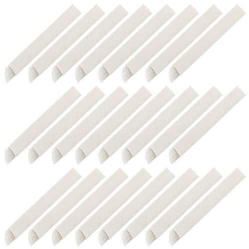 WEKADRIN 50pièces Lot De Lames Pour Microblading Sourcils Aiguilles Pour Sourcils Blanc Aiguilles