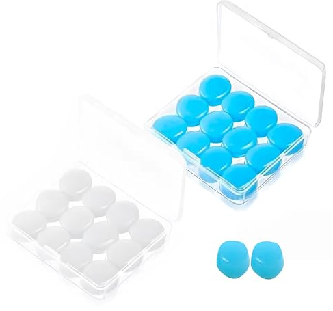 24Pcs Silicone Ear Plugs for Sleeping Ear Plugs for Sleep | Earplugs Silicone Waterproof Noise Reduction Suitable For Swim Sleep Travel Concert Airplane