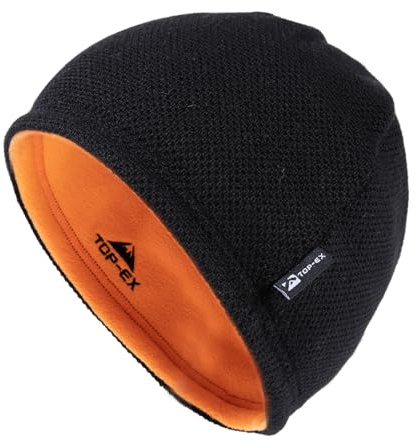 TOP-EX PolarWool Winter Beanie Herren Wolle Fleece Mütze Warme Wintermütze Strickmütze Wendemütze Geschenke Ski Laufmuetze Winddicht