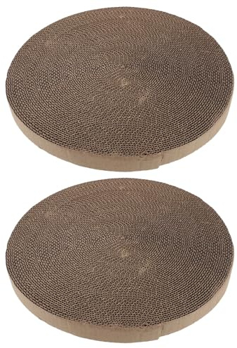 Veemoon 2 recambios de rascador Redondo Corrugado reemplazable para Gatos: Almohadillas de cartón para Camas de Gato - Recambios de Alfombrilla para rascar Mascotas para Proteger Muebles de Interior