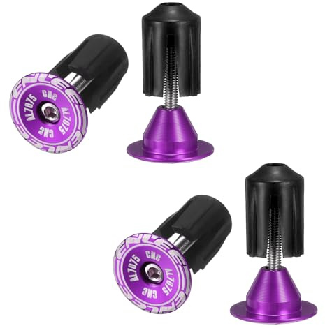 QUARKZMAN 2 Pares De Tapones De Extremo De Manillar Para Bicicleta De Aluminio Tapones De Extremo De Barra Ajustable De 24-35mm Bloqueo De Expansión Para Bicicleta BMX Color Púrpura