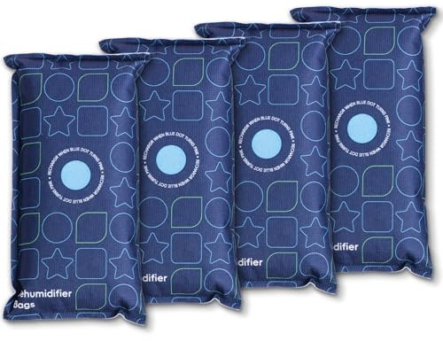 Car Dehumidifier Bag Reusable for Windshield, Compact Moisture Absorber for Car Vehicle, and Caravans to Prevent Damp, Moisture, Condensation, (4 x 1KG)