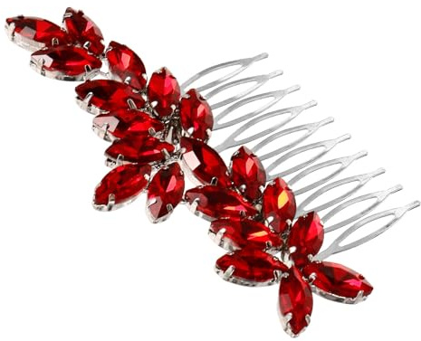 Toddmomy Dekorativer Braut Haarkamm Roter Strass Haarschmuck Für Hochzeit Aus Zinklegierung Für Bräute Und Brautjungfern Praktisch Und Modisch