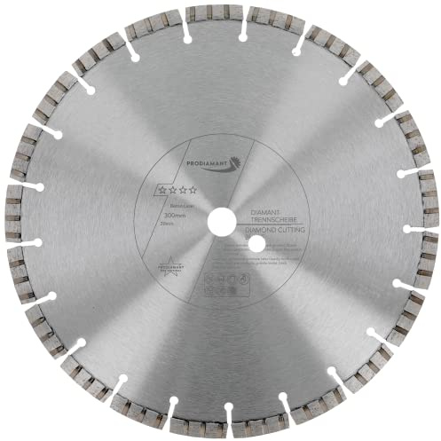PRODIAMANT Laser Diamanttrennscheibe 300mm x 20 Beton Stahlbeton Stein und Ziegel Diamant Turbo-Segmente lasergeschweißt