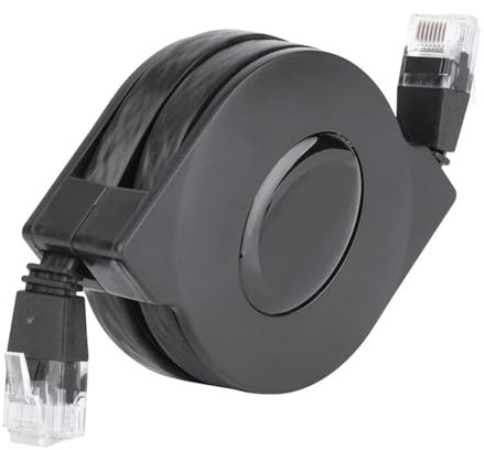 Zerone CAT 6 Ethernet Cable, Flat Internet Network Patch Cord Shielded Ethernet Cord Retractable CAT6 LAN Cable with RJ45 for Modem Router Gaming(2M) (1 Pc)