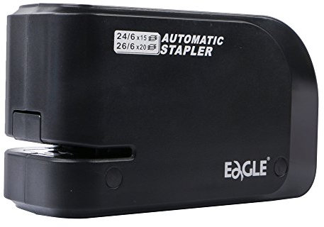 Eagle Elektrische stapler-heavy Pflicht Automatische Hefter, 20 Blatt Kapazität, Akku oder AC Powered, Schwarz (EURO-Adapter)