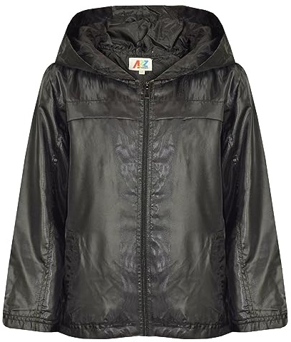 A2Z 4 Kids Barn Flickor Jackor Regnjacka Lättvikt KAG MAC - Raincoat Jacket 449 Black 13