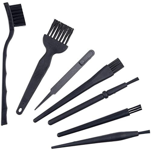 CAMKIX Brosses à usages Multiples - Paquet de 9-7X Brosses Multi-Tailles,1x Brosse Antistatique, 1x Chiffon de Nettoyage - Petits écarts - Ordinateurs, claviers, Cartes de Circuit imprimé