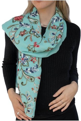 NELUHA - Schal Damen aus leichter Baumwolle - 100% Baumwollschal für Frühling, Herbst und Winter - Angenehm und weich - Schals und Tücher Accessoire 166cm x 85cm