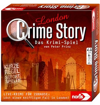 Noris 606201970 Crime Story London - Krimi-Spiel für Erwachsene und Kinder ab 12 Jahren - Detektiv-Kartenspiel zum Thema London für 1 bis 6 Spieler