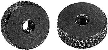 uxcell Flat Knurled Nut - M3 x 12mm x 4mm Thumb Nuts Lock Adjusting Nuts Aluminum Alloy Black 10Pcs