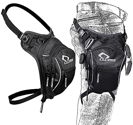 Taktische Motorrad-Beintasche Drop-Beintasche – Oberschenkel-Taille, Bauchtasche, Mehrzweck-Militärtaschen, erweiterbarer Platz für Fahrer, Motorrad, Fahrrad, Radfahren, Wandern, Reisen Schwarz