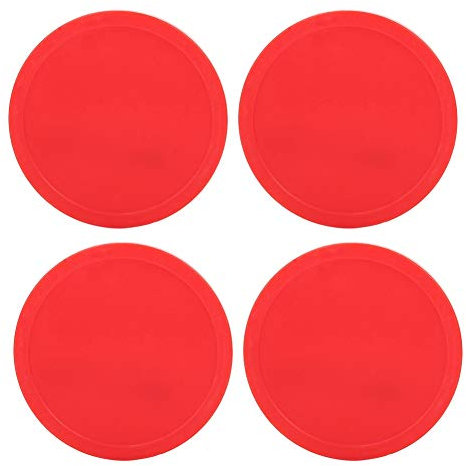 Agatige Air Hockey Pucks 4 Pcs Air Hockey Rouge Remplacement pour Tables de Jeu, Équipement, Accessoires(75mm)