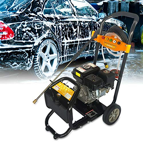 Hochdruckreiniger Hochdruck 7.5 PS 170 bar 2465 PSI Benzin Hochdruckreiniger Flächenreiniger 5 Düsen Motor Dampfreiniger 7,5PS Gartenreiniger Dampfstrahler Benzinmotor