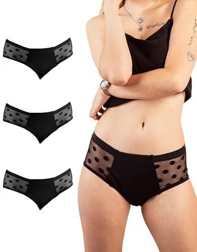 Mademoiselle Culotte - Culotte Menstruelle Lavable - 4 Couches Ultra-Absorbantes pour Flux Abondant Jusqu’à 4 Tampons - Protection Hygiénique Réutilisable sans Fuite - Marque française - L