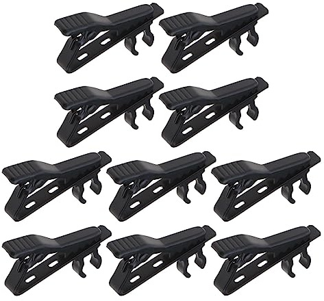 Be In Your Mind Lot de 10 mini pinces à cravate en métal pour micro cravate 6 mm Noir