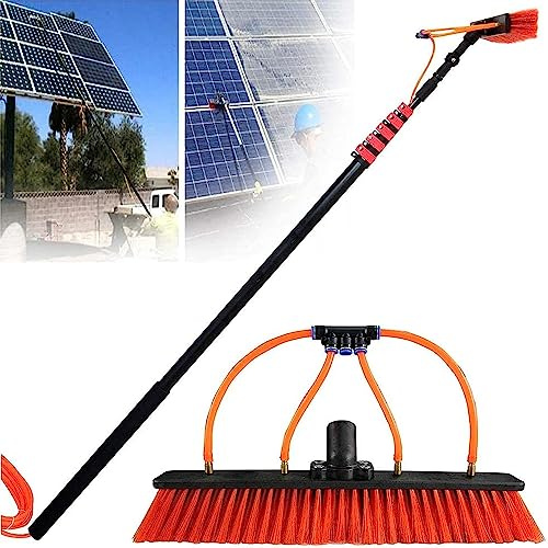 Fensterputzer mit Teleskopstiel,Teleskopstange Fensterreinigung Wasser,Photovoltaik-Reiniger Spezialreiniger,3.6M/5.4M/6M/7.2M/9M/11M Teleskop Reinigungs Set für Reinigung Fenster Terrasse (24FT/7.2M)
