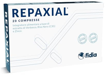 Fidia Farmaceutici REPAXIAL 20 Compresse - Integratore Alimentare a Base di Estratto di Verbasco, Riso Nero (C3G) e Zinco