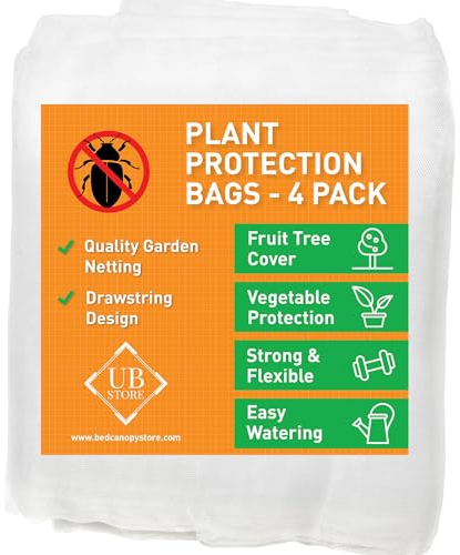 Filet pour Arbre Fruitier 140x180CM en Paquet de 4 | Sacs de Protection pour Arbres Fruitiers et Légumes de Différentes Tailles | Blanc Protecteur en Tissu Maillé pour Oiseaux et Insectes