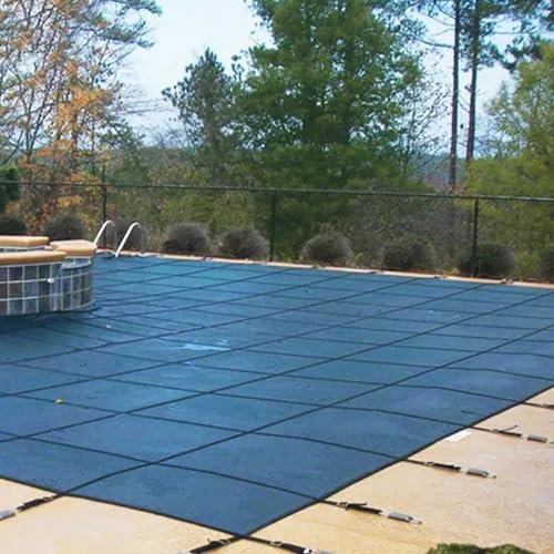 kubeier Pool Safety Cover Fits for Rectangle Inground Safety Pool Cover Heavy Duty Mesh High Strength Pool Cover for Swimming Pool Winter Safety Cover, All Needed Hardware,3m×3m/10ft×10ft