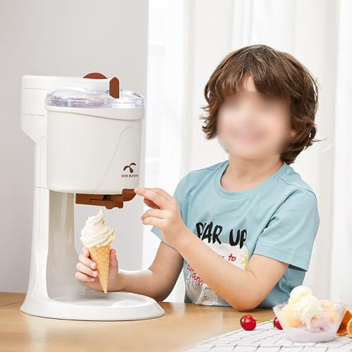 YMAOMAO Soft Serve Ice Cream Machine, Home DIY Kitchen Automatic Mini Fruit Soft Serve Ice Cream Machine, Yogurt Mr Whippy Ice Cream Makers for Home DIY Kitchen Fast