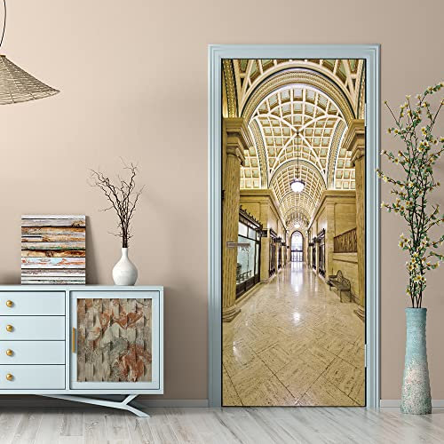 Türtapete Selbstklebend Elegante Khaki Farbe Türfolie Selbstklebend PVC Türaufkleber Abnehmbar Türposter Abziehen und Aufkleben Türtapete Wasserdichte Tür Folie Selbstklebend 95x215cm