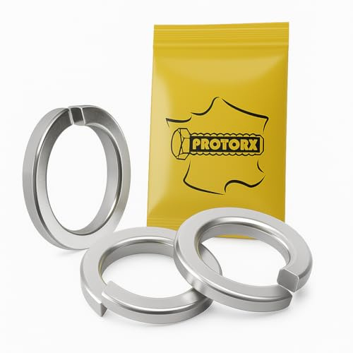 Rondelle Autobloquante Grower M5 : 20 Pcs Visserie Inox | Rondelle de Blocage pour Vis Boulon Ecrou | Rondelles Ressort Fendue Acier A4 Anti-Rouille Extérieur | Rondelles Acier Marin PROTORX